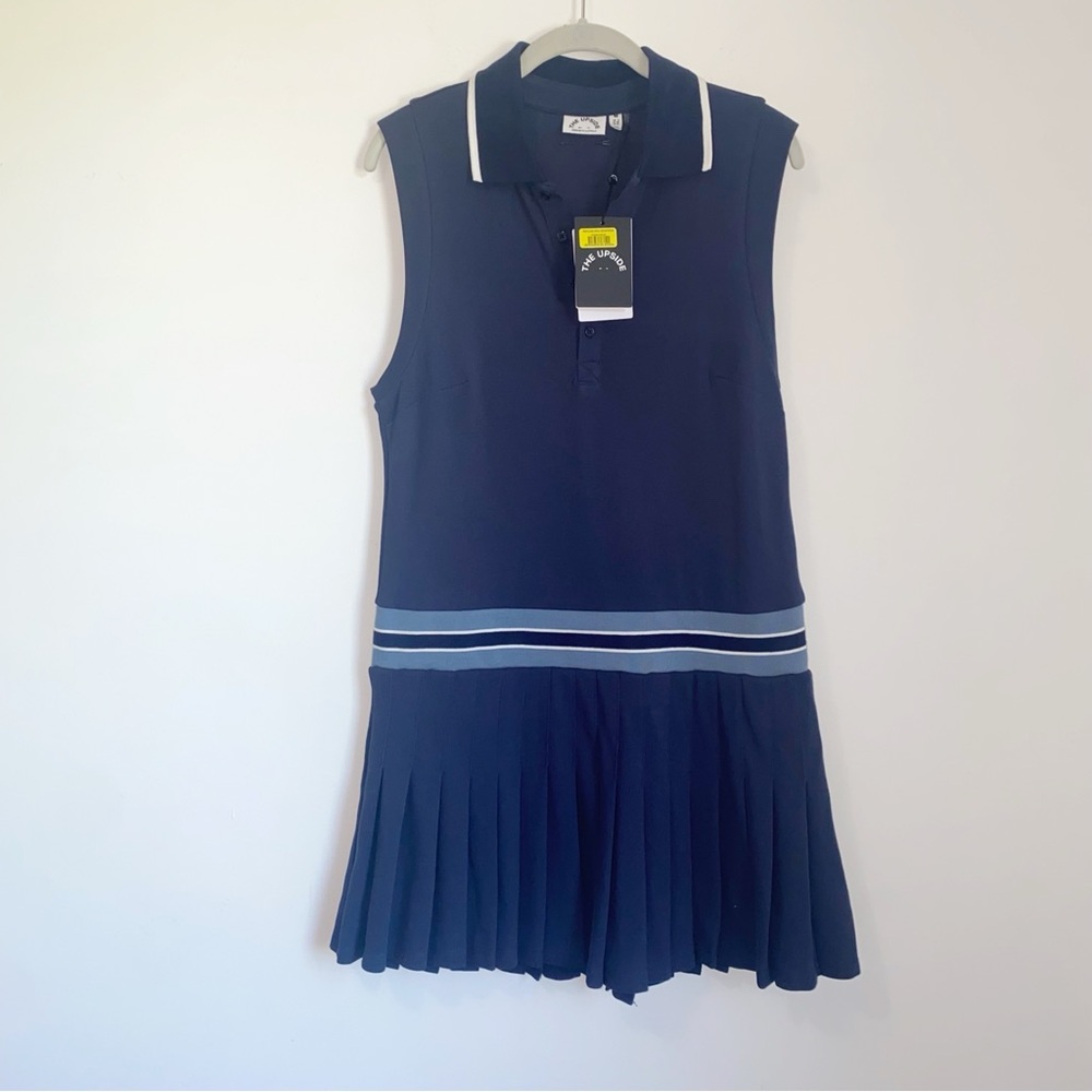 NWT The Upside Bounce Chelsea Sleeveless Point Collar Drop Waist Dress M